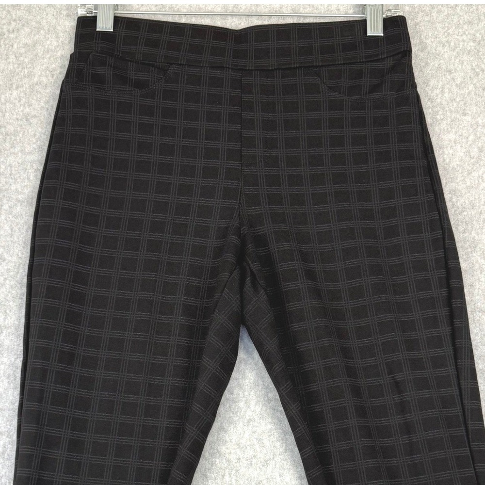 Maze Collection Plaid Pull On Pants Women M Black Stretch Corpcore Trousers